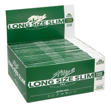 PURIZE® Unbleached Long Size Slim 130mm Zigarettenpapier, 40er Box